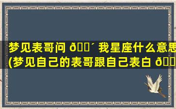 梦见表哥问 🌴 我星座什么意思(梦见自己的表哥跟自己表白 🐒 )